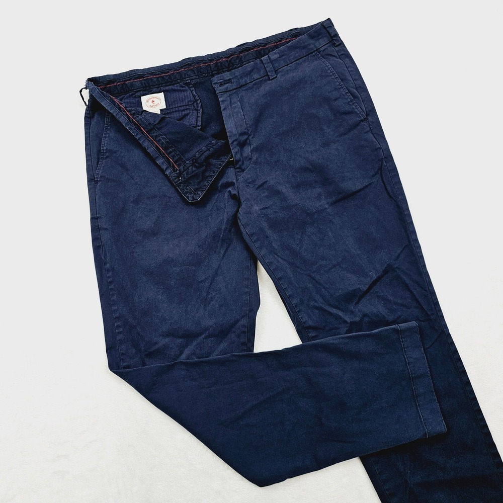 Brooks Brothers Chinos Pants Mens 38x31.5 Navy Blue Red Fleece Preppy Ivy